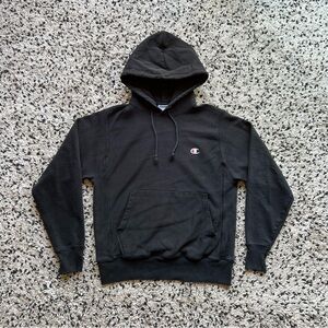 Champion Reverse Weave Pullover Hoodie Solid Black Men's Size Small *Worn*